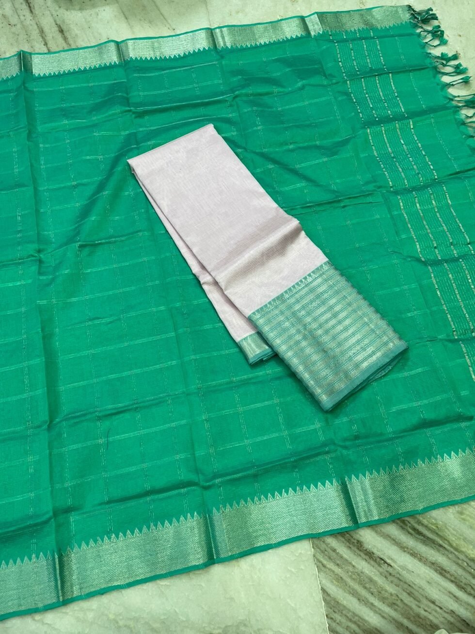 Mangalagiri 300 k kanchi border pure pattu Lehenga sets