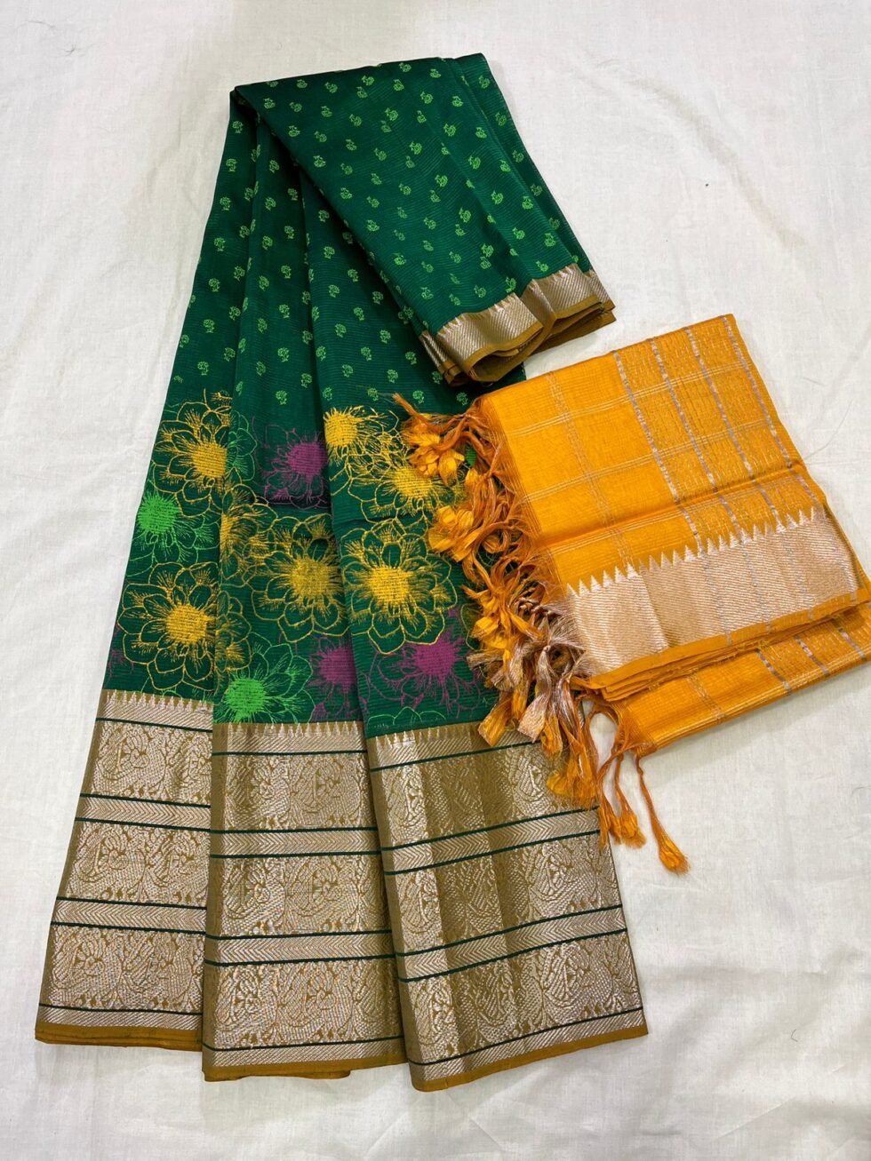 Mangalagiri 300 k Kanchi border pure pattu printed lehenga sets