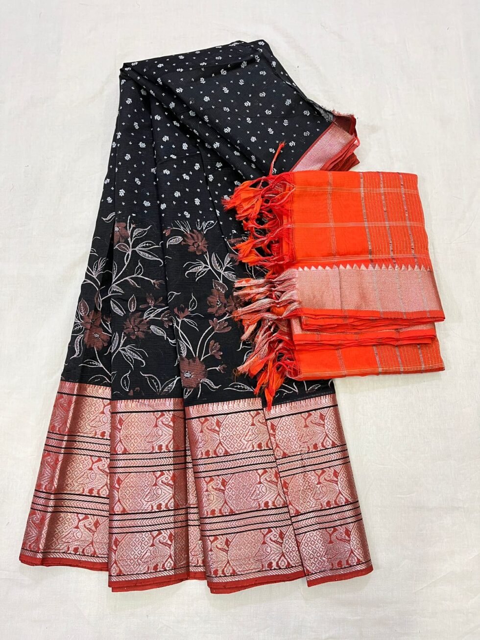 Mangalagiri 300 k Kanchi border pure pattu printed lehenga sets