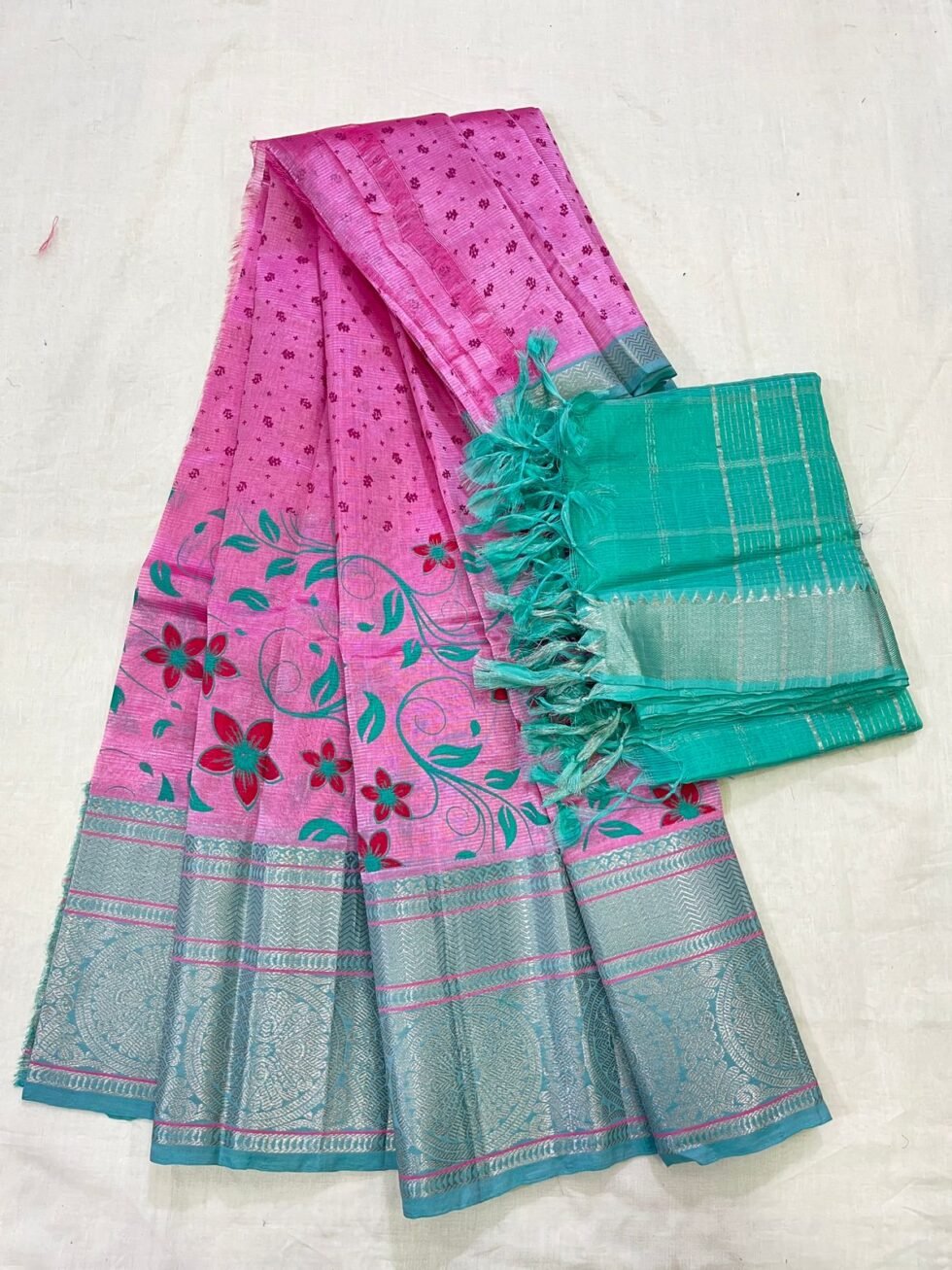 Mangalagiri 300 k Kanchi border pure pattu printed lehenga sets