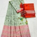 Mangalagiri 300 k Kanchi border pure pattu printed lehenga sets