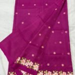 Mangalagiri Plain Pattu Sarees With Embroidary Works