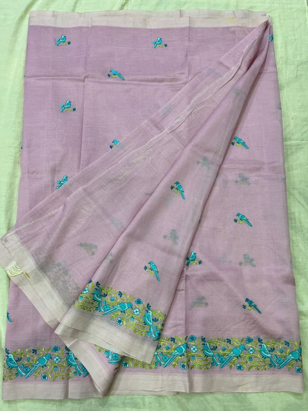 Managalagiri plain pattu saree with embroidary work