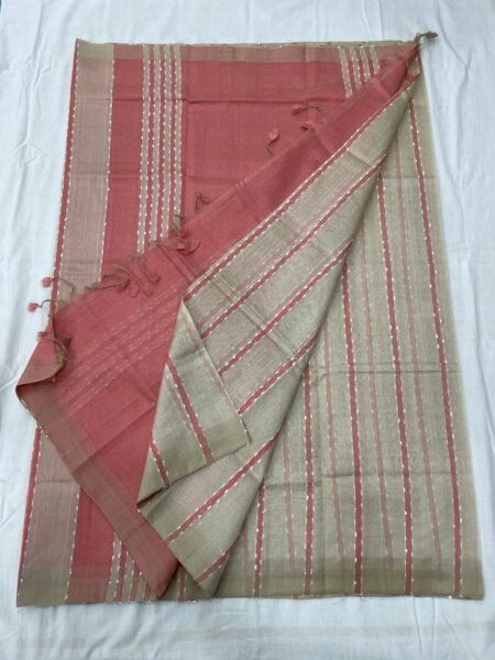 Mangalagiri plain pattu jhut multi stripes Pattu sarees
