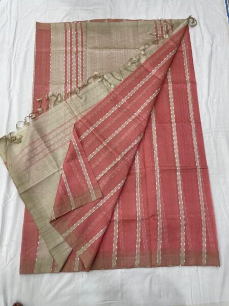 Mangalagiri plain pattu jhut multi stripes Pattu sarees