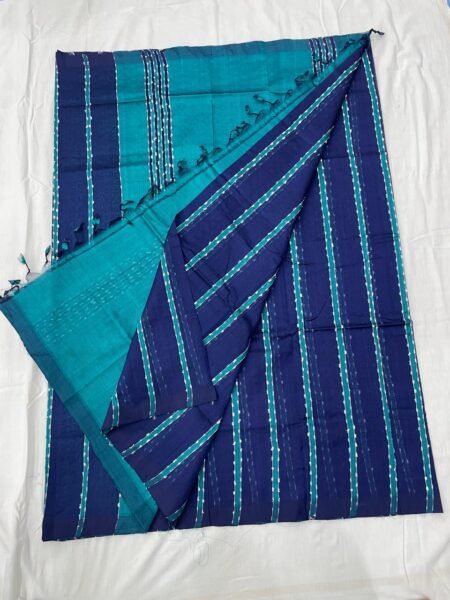 Mangalagiri plain pattu jhut multi stripes Pattu sarees