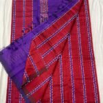 Mangalagiri plain pattu Jute multi stripes Pattu sarees