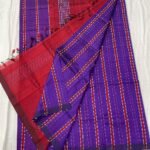 Mangalagiri plain pattu jhut multi stripes pattu sarees