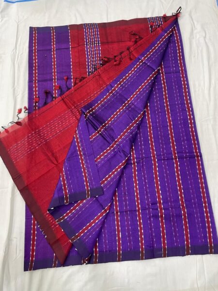 Mangalagiri plain pattu jhut multi stripes pattu sarees