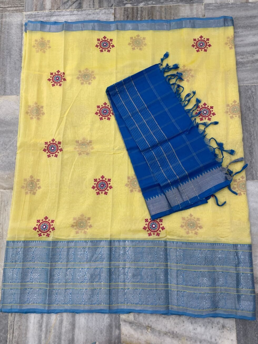 Mangalagiri 300 k Kanchi border pure Pattu Lehenga sets with embroidery works