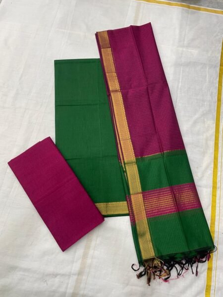 Mangalagiri pure handloom cotton by cotton thick weaving nizam border cotton dress materials