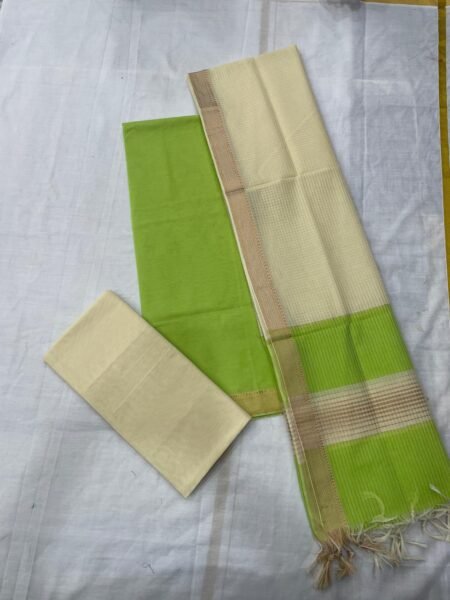 Mangalagiri pure handloom cotton by cotton thick weaving nizam border cotton dress materials